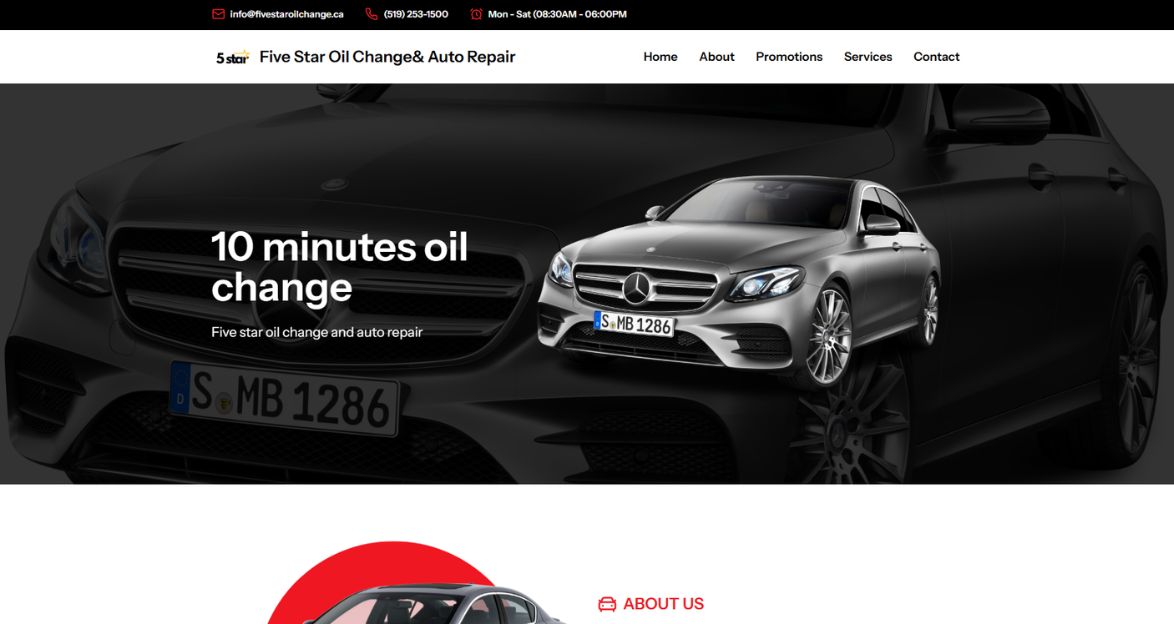 Five Star Oil Change Project Preview