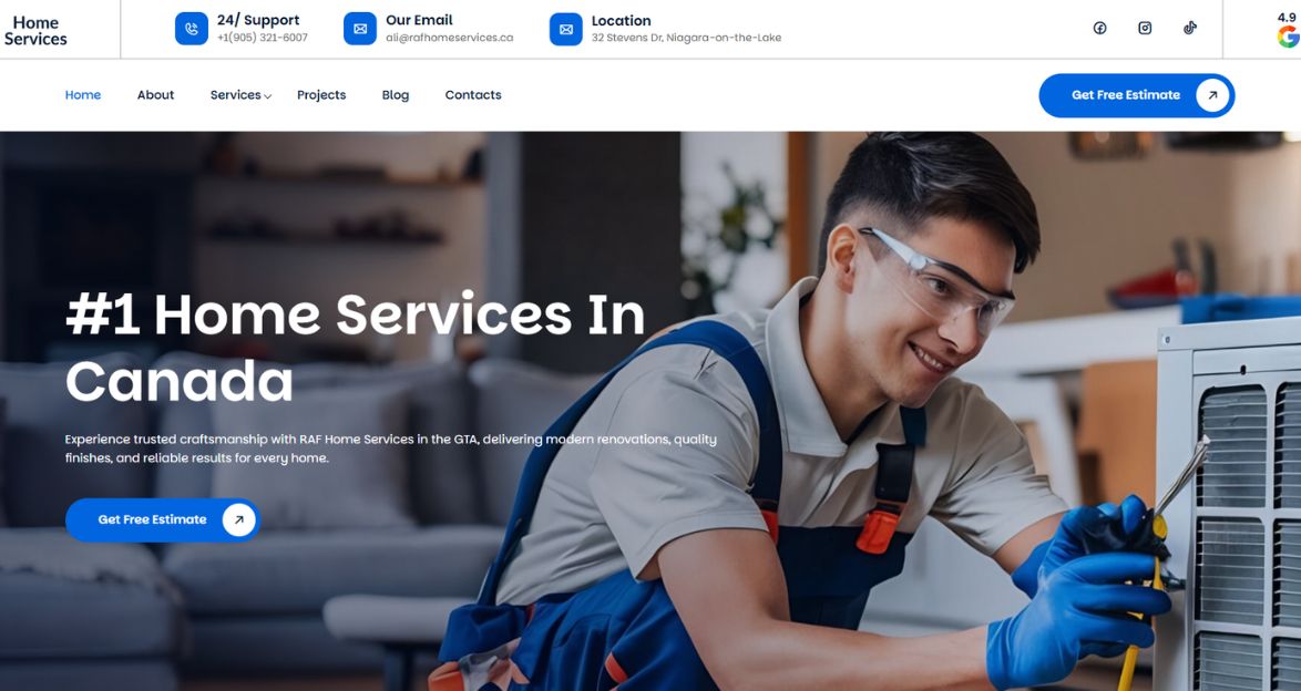 RAF Home Services Project Preview